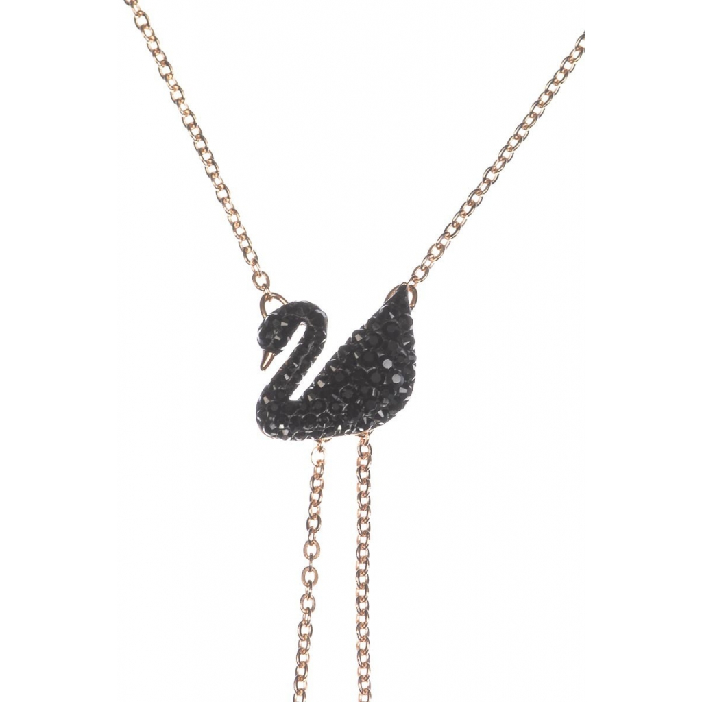 COLLANA ICONIC SWAN DOUBLE Y NERO