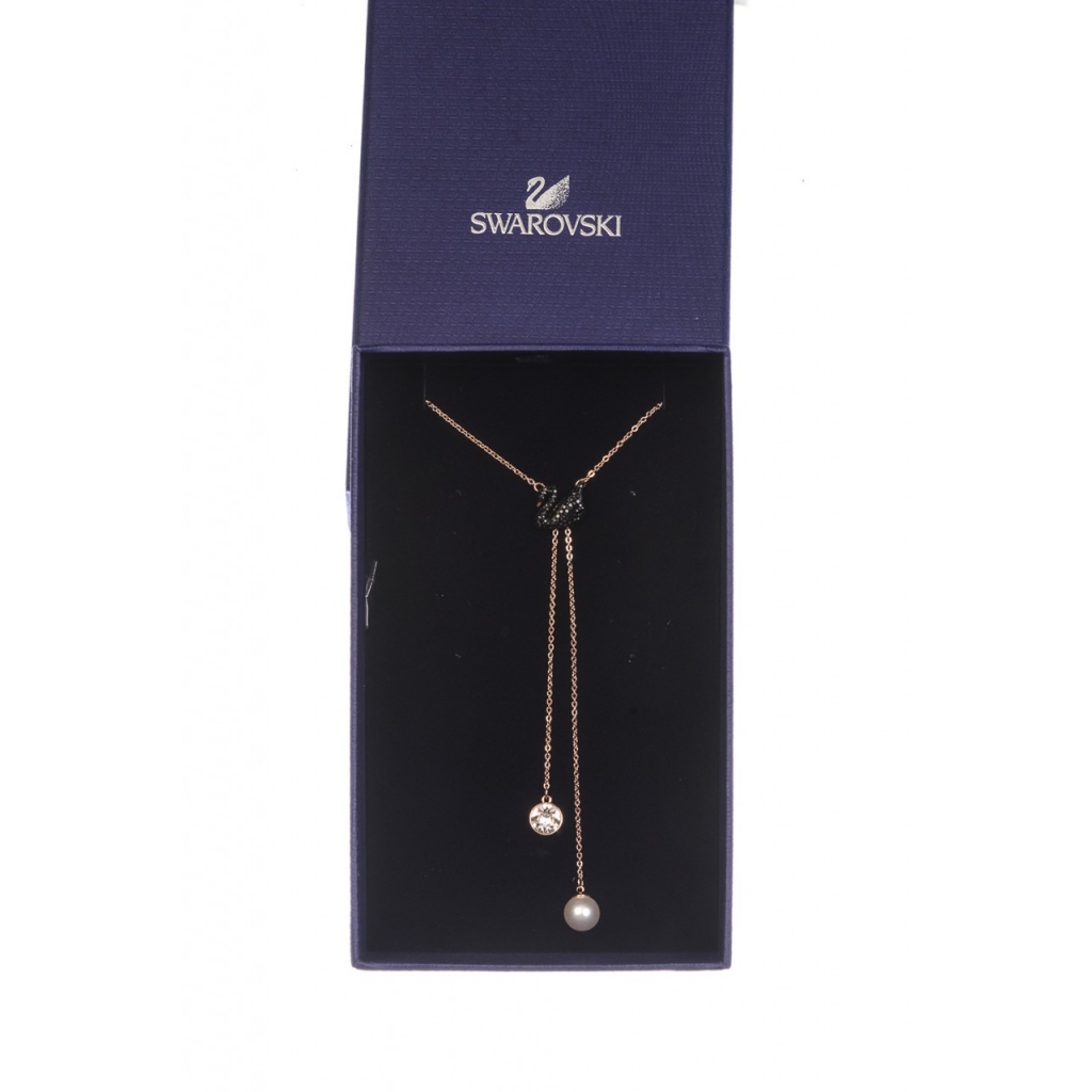 COLLANA ICONIC SWAN DOUBLE Y NERO