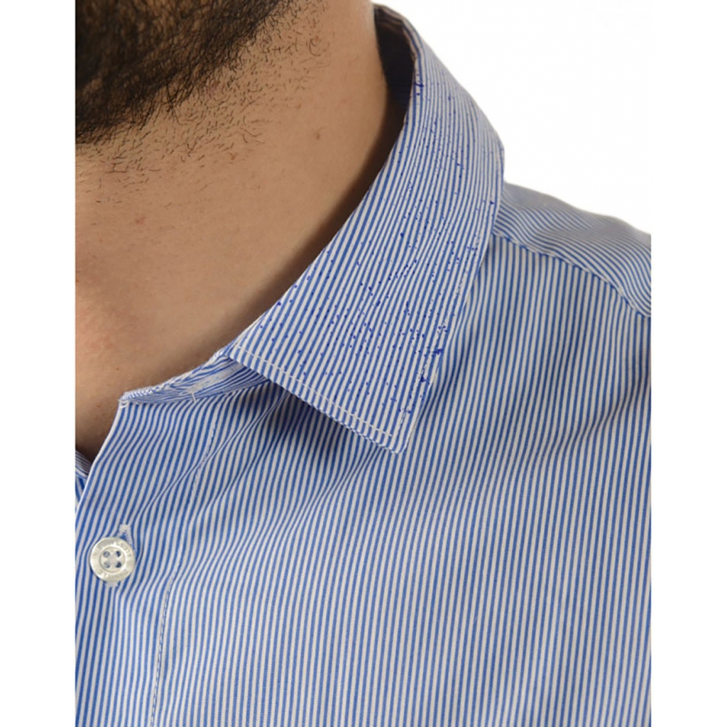 CAMICIA CAMICIA SLIM FIT TASCA FILETTO BLU