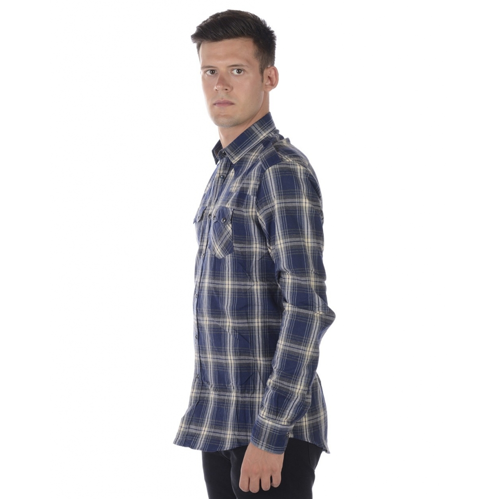 CAMICIA CAMICIA MILITARE CARRE BLU