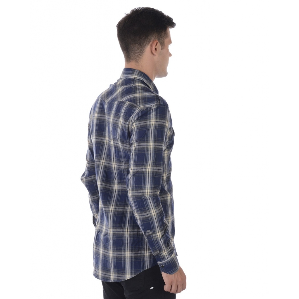 CAMICIA CAMICIA MILITARE CARRE BLU