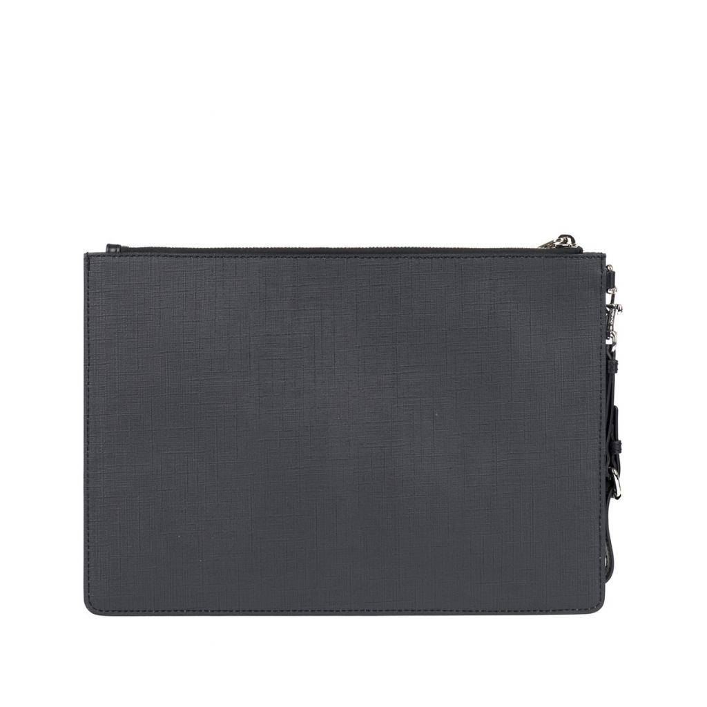 BUSTINA POCHETTE SAFETY PIN TEDDY NERO