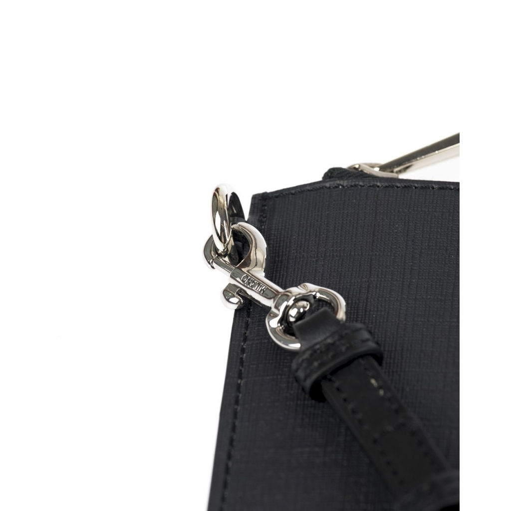 BUSTINA POCHETTE SAFETY PIN TEDDY NERO