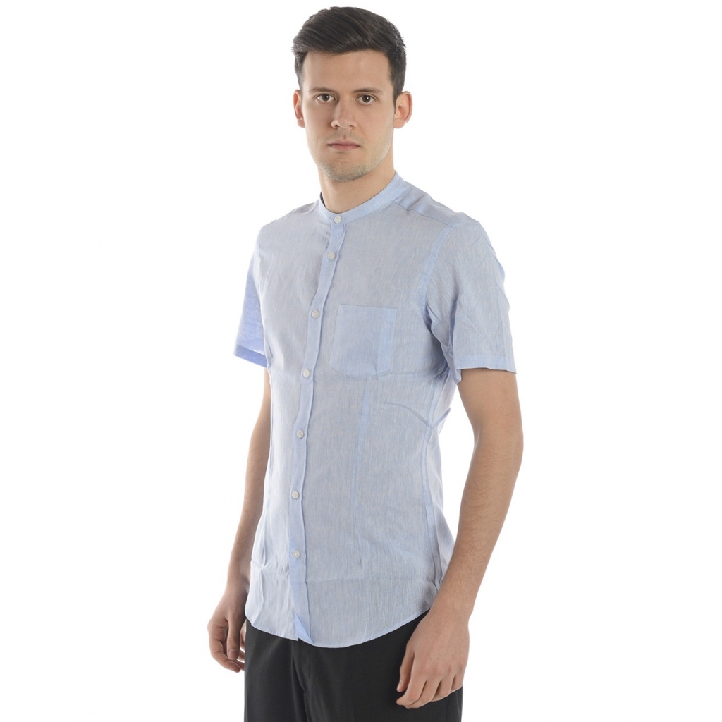 CAMICIA CAMICIA KOREANA AZZURRO