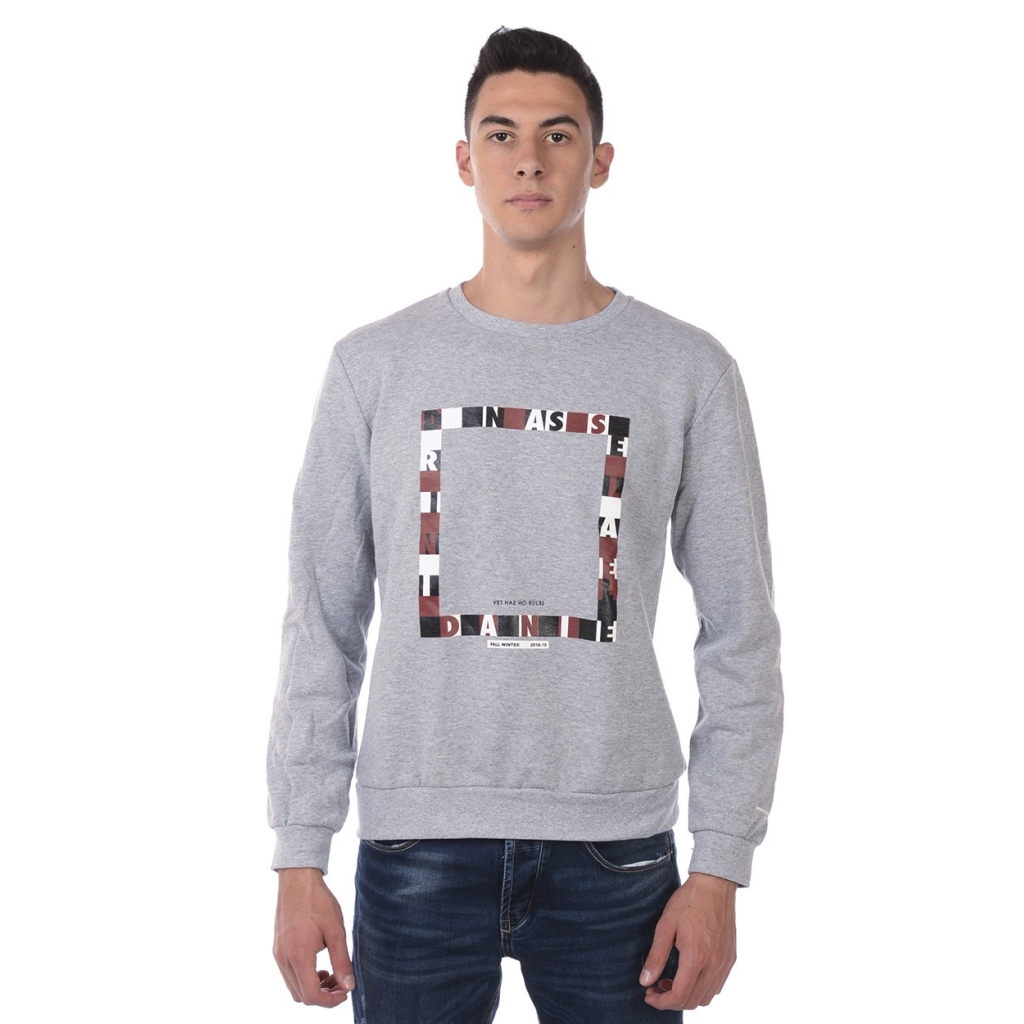 FELPA MAGLIA INCORNICIATA GRIGIO
