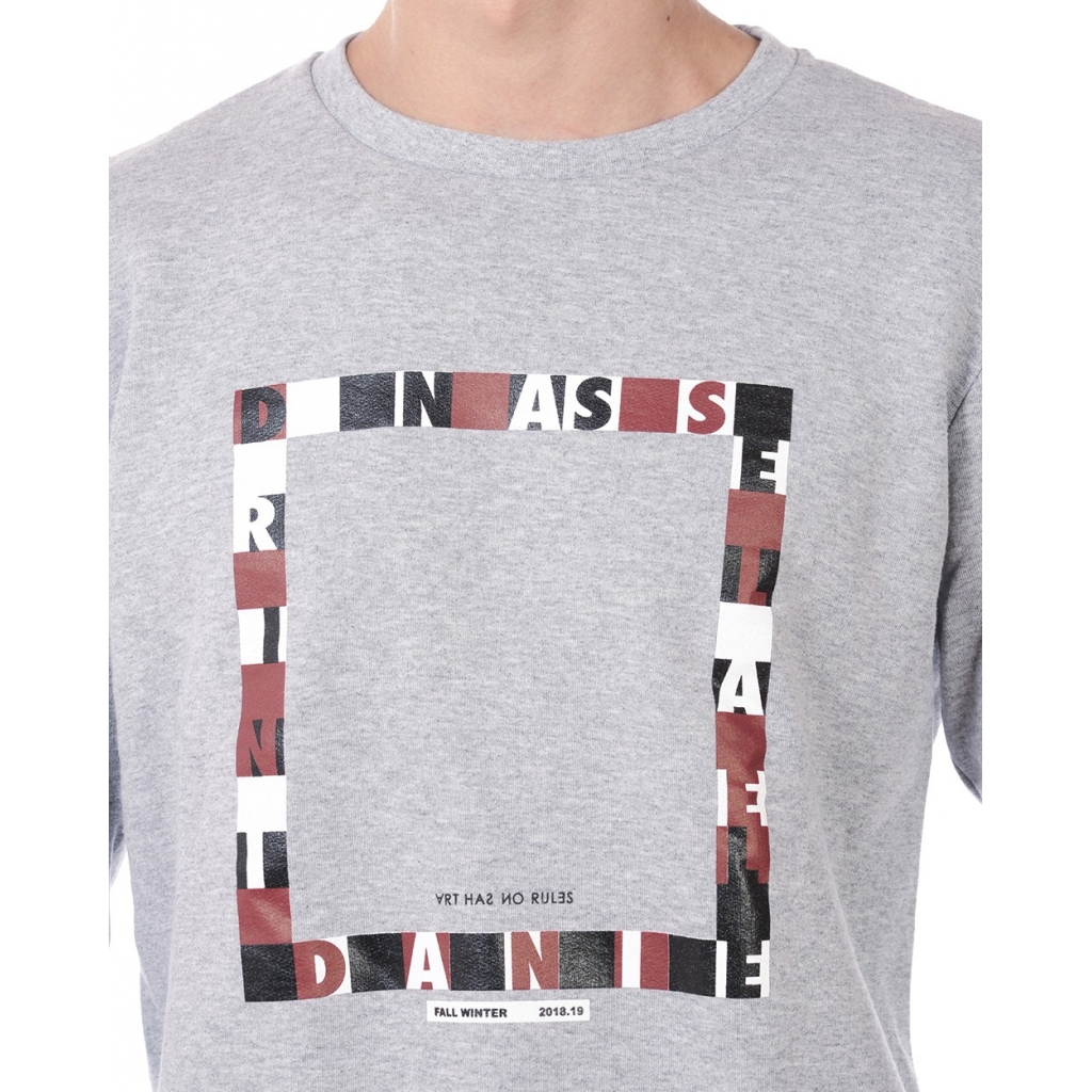 FELPA MAGLIA INCORNICIATA GRIGIO