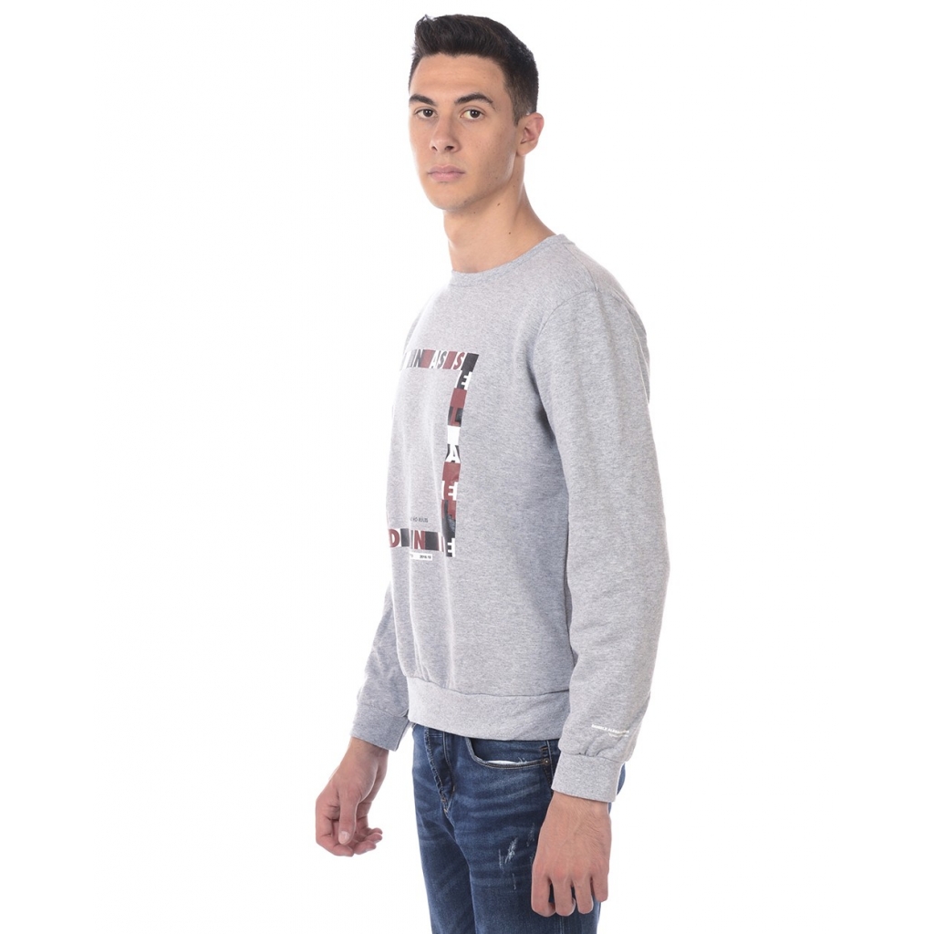 FELPA MAGLIA INCORNICIATA GRIGIO