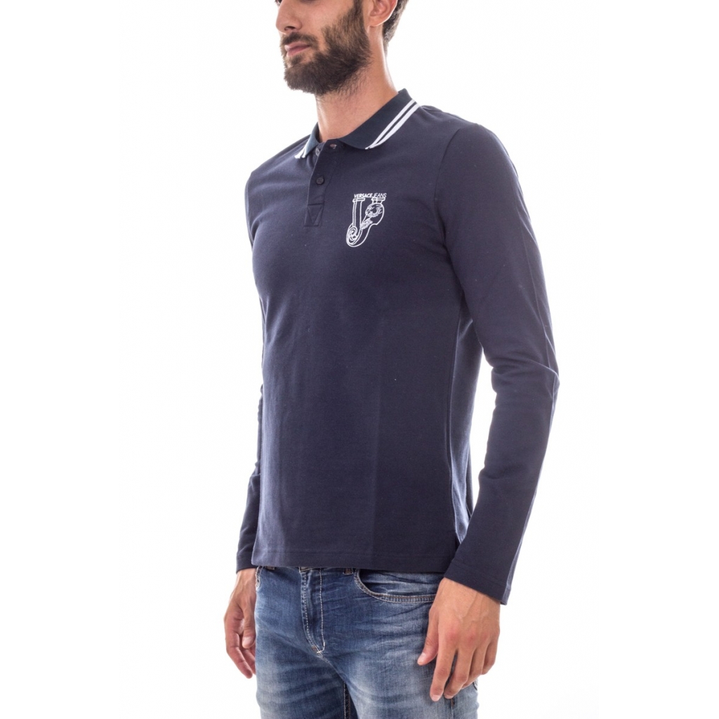 POLO PIQUET COTTON PLAIN BLU