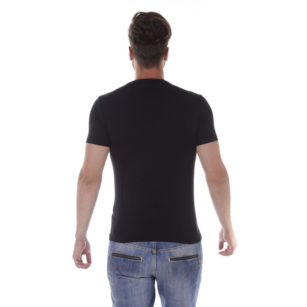 T-SHIRT JERSEY VISCOSA OMBRINA NERO