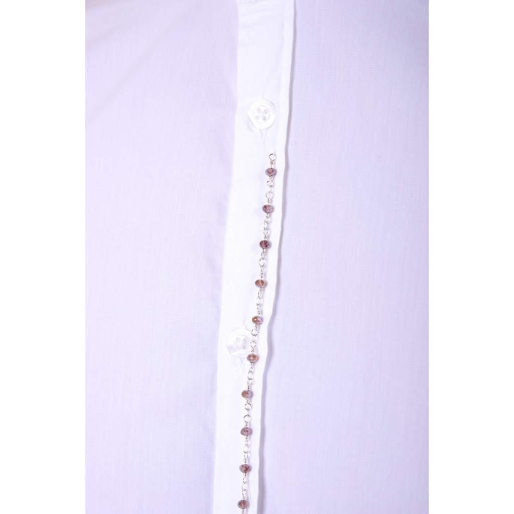 CAMICIA CAMICIA KOREANA FILO PERLE BIANCO