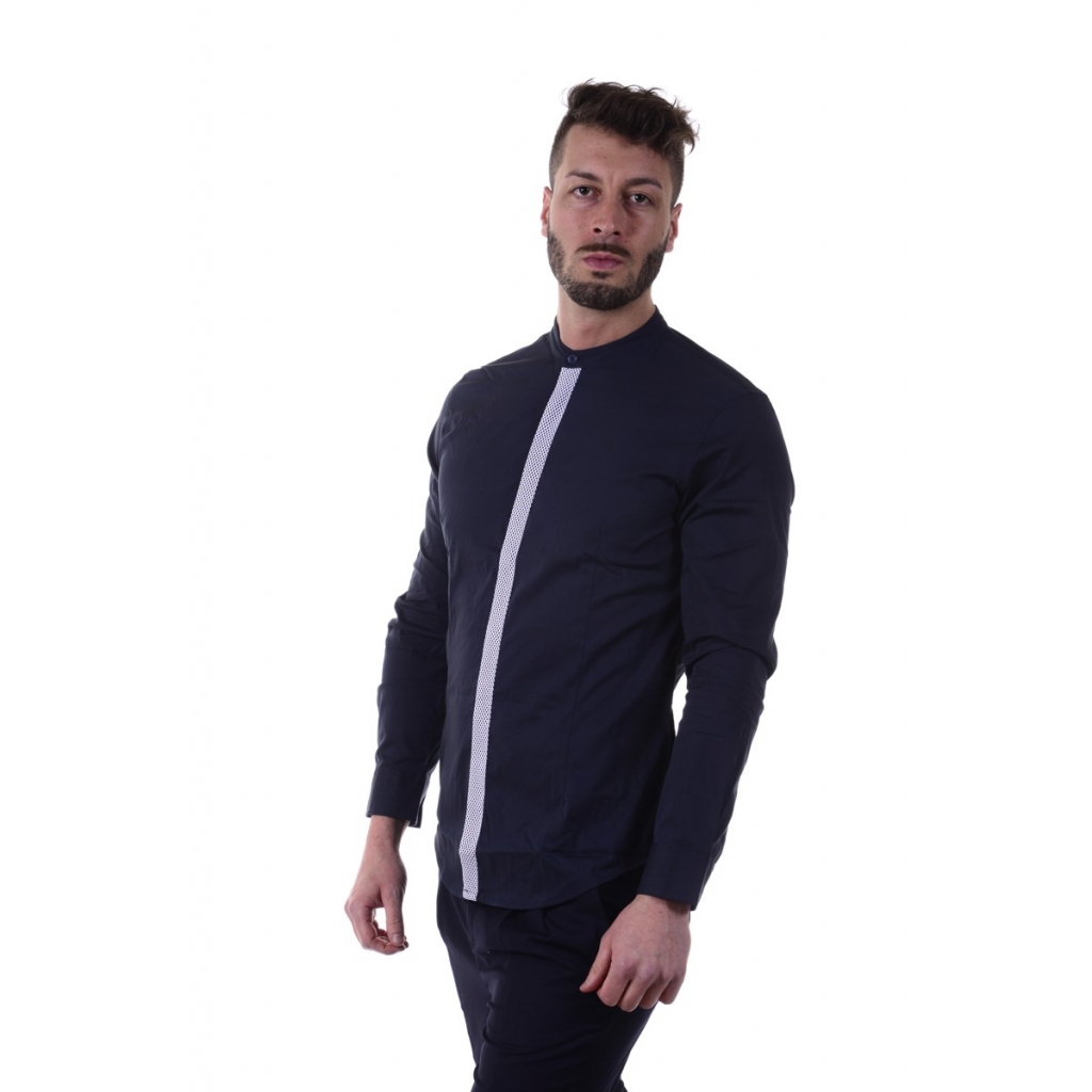 CAMICIA CAMICIA RETICOLO RETE BLU