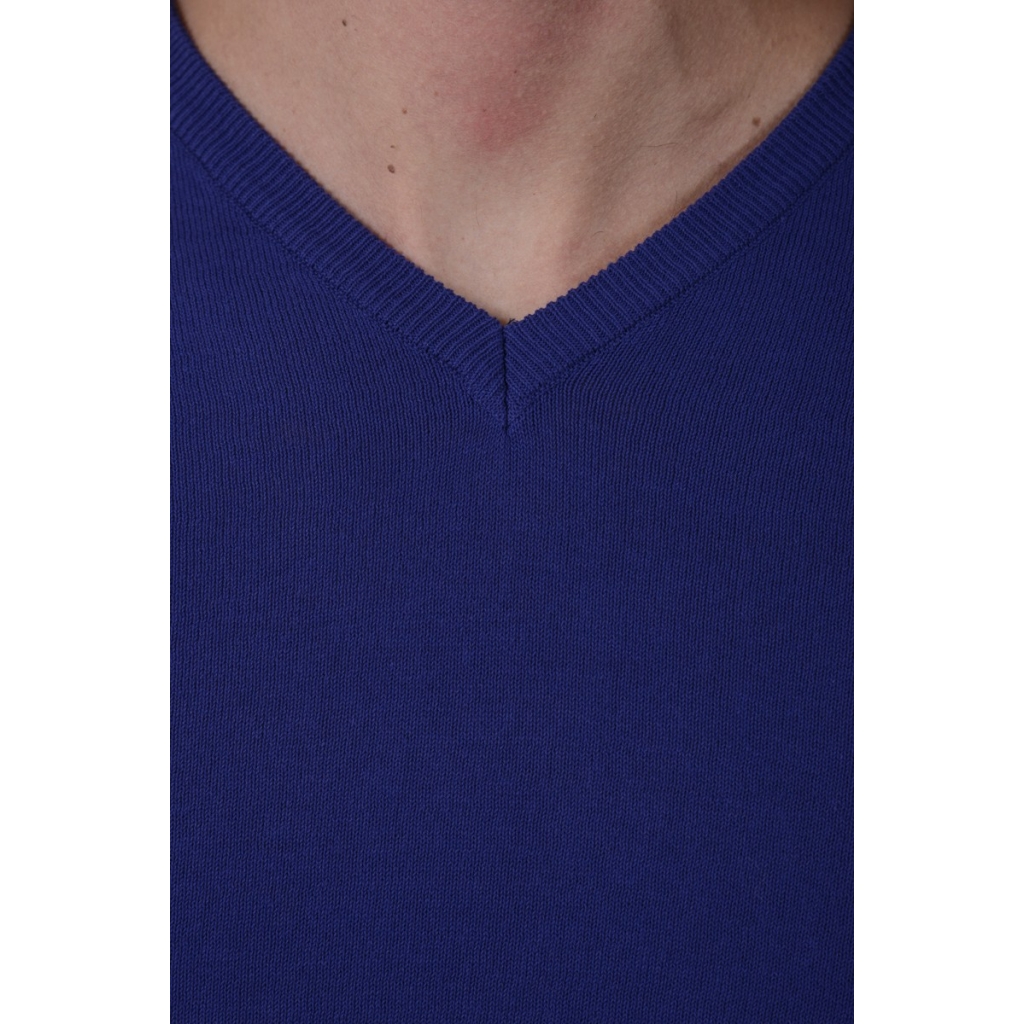 MAGLIA MAGLIA BASICO SCOLLO A V BLU