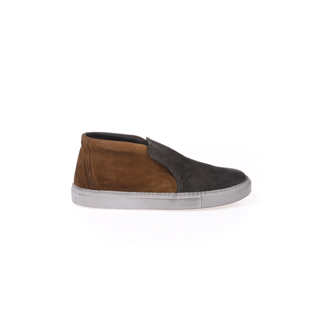 STIVALETTI SCARPA SLIP ON ALTA MARRONE