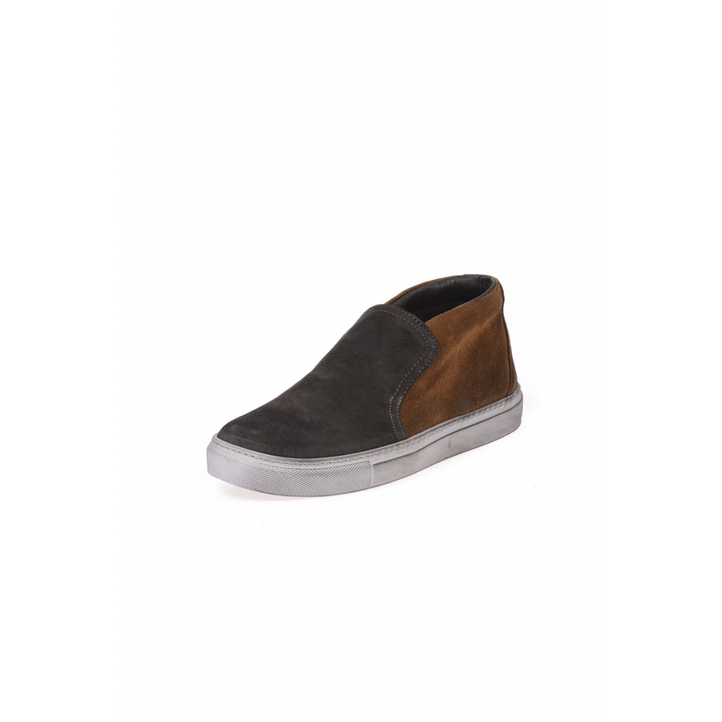 STIVALETTI SCARPA SLIP ON ALTA MARRONE