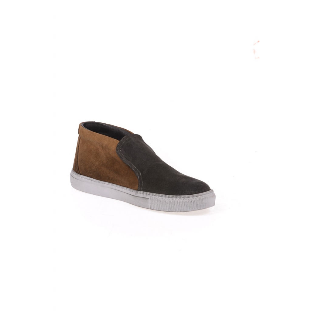 STIVALETTI SCARPA SLIP ON ALTA MARRONE