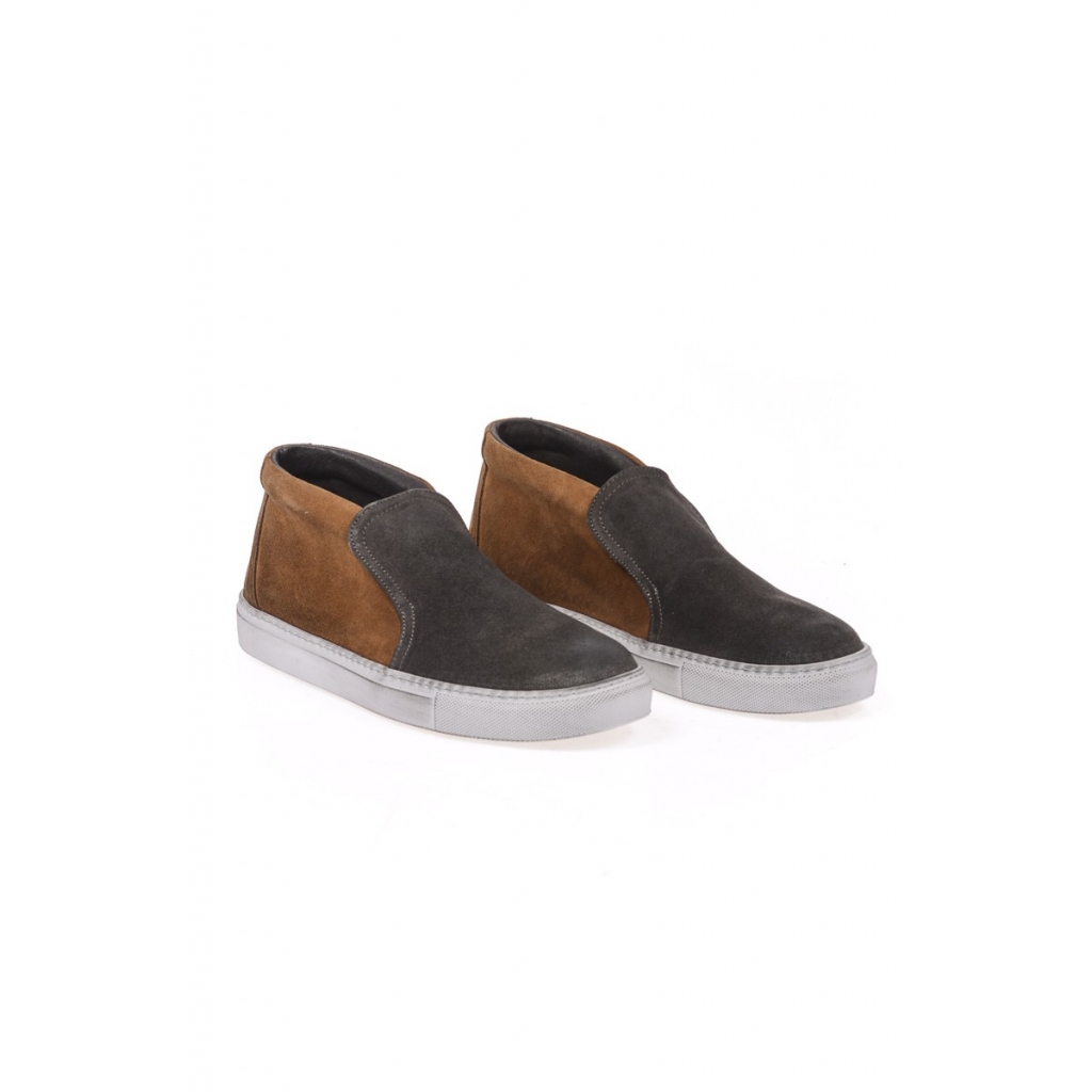 STIVALETTI SCARPA SLIP ON ALTA MARRONE