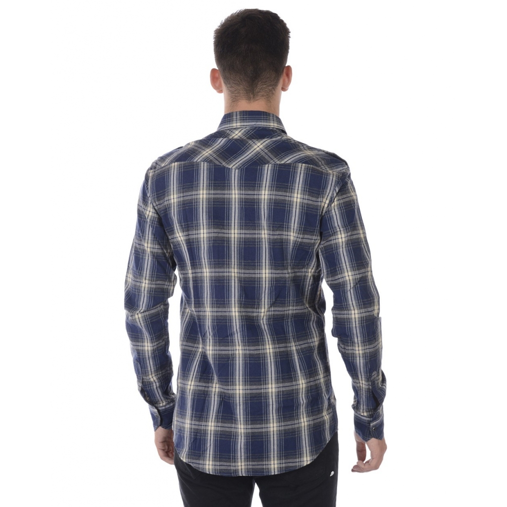 CAMICIA CAMICIA MILITARE CARRE BLU