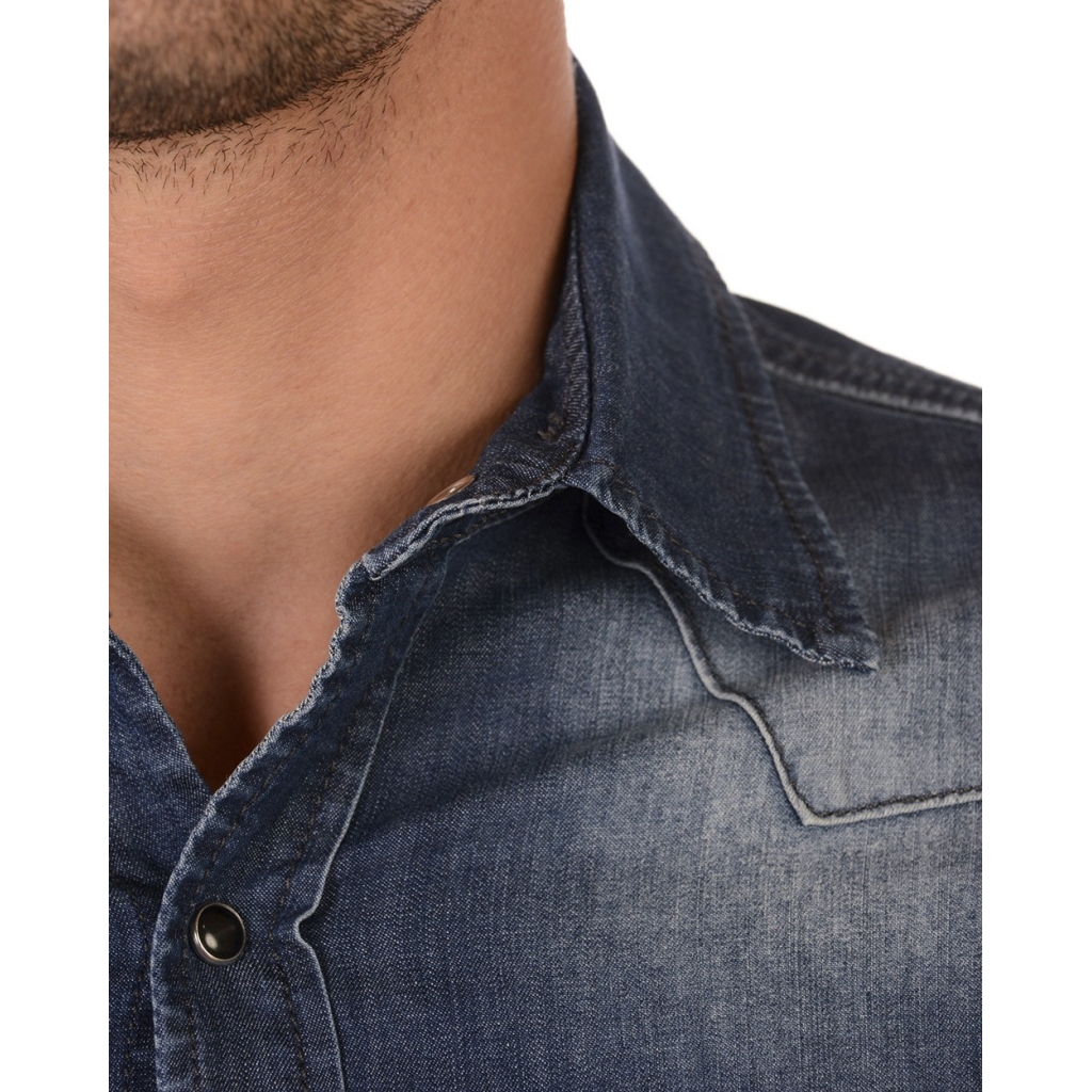 CAMICIA CAMICIA TAGLIO VIVO PIU GIOIEL BLU