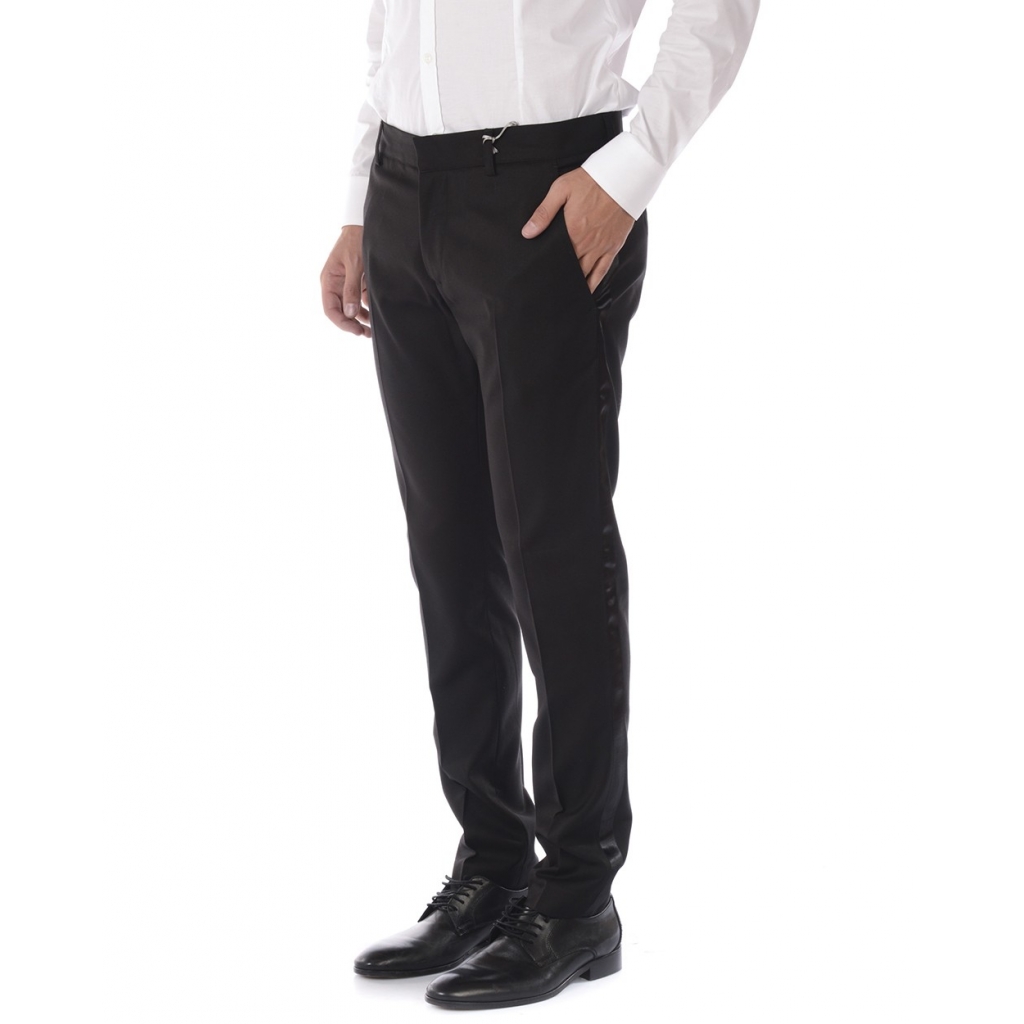 PANTALONI PANTALONE SLIMATO RASO NERO