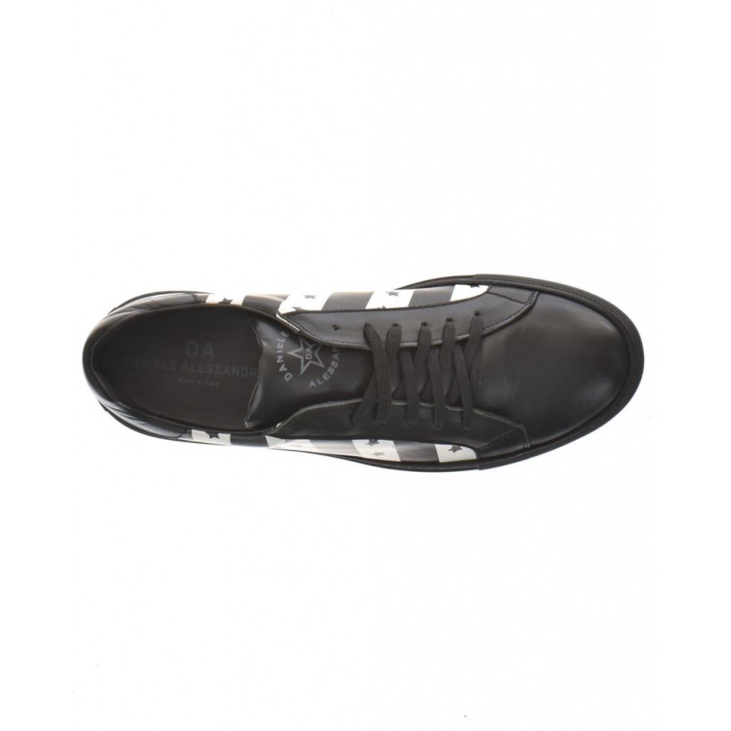 SCARPE SNEAKERS BASSA LACCI RIGHE NERO