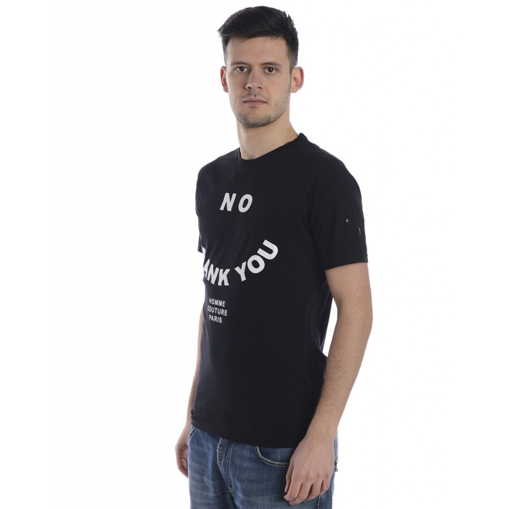 T-SHIRT MAGLIA NO THANK YOU ST NERO