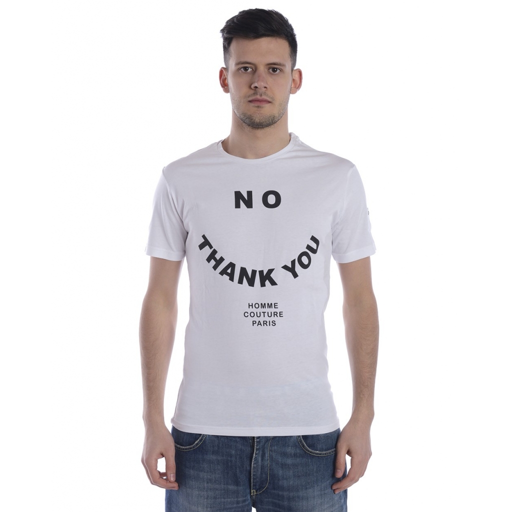 T-SHIRT MAGLIA NO THANK YOU ST BIANCO