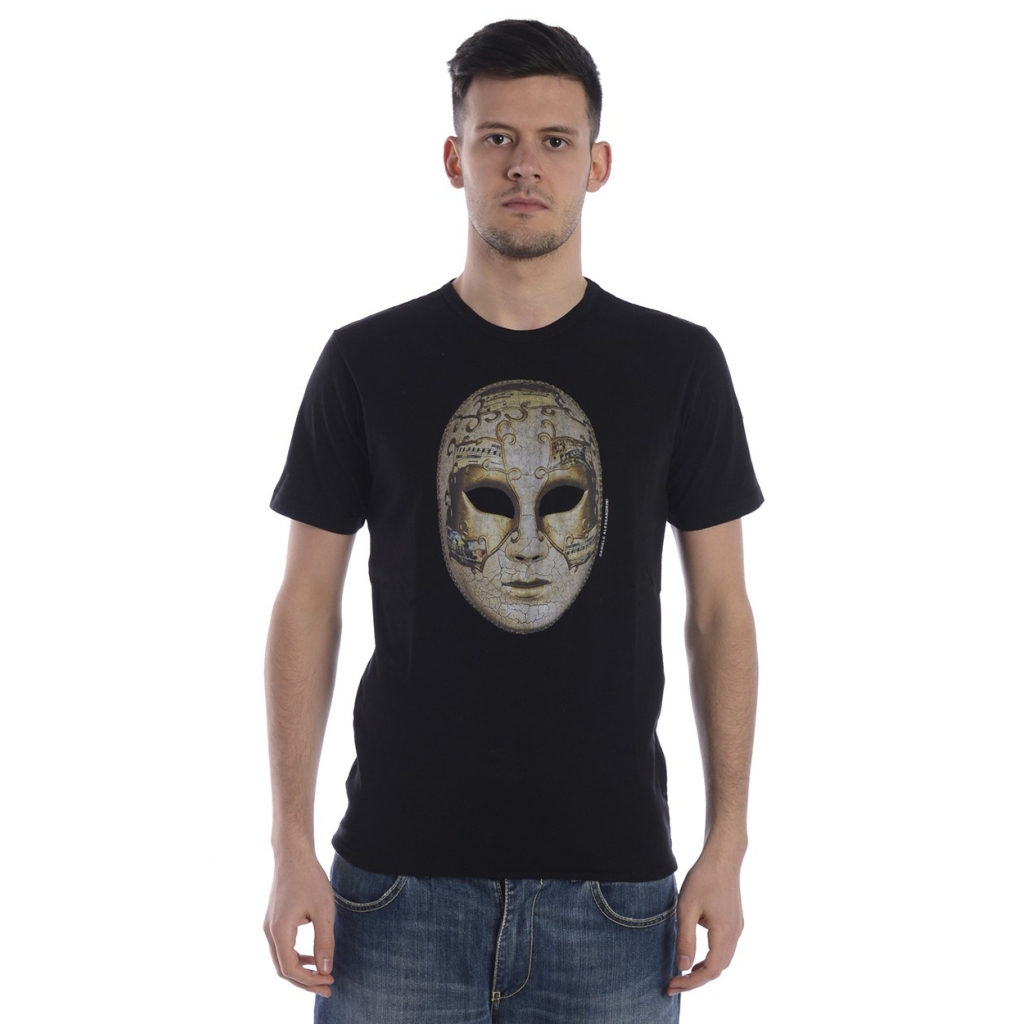 T-SHIRT MAGLIA UNA MASCHERA MUSICALE S NERO