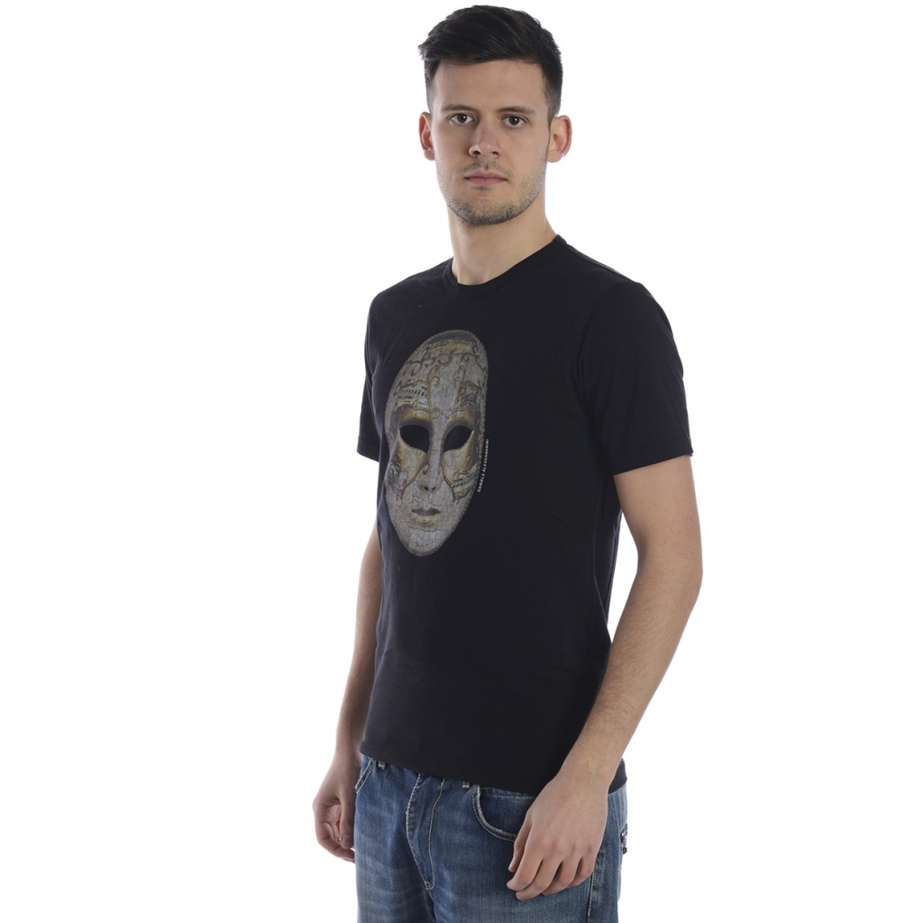 T-SHIRT MAGLIA UNA MASCHERA MUSICALE S NERO