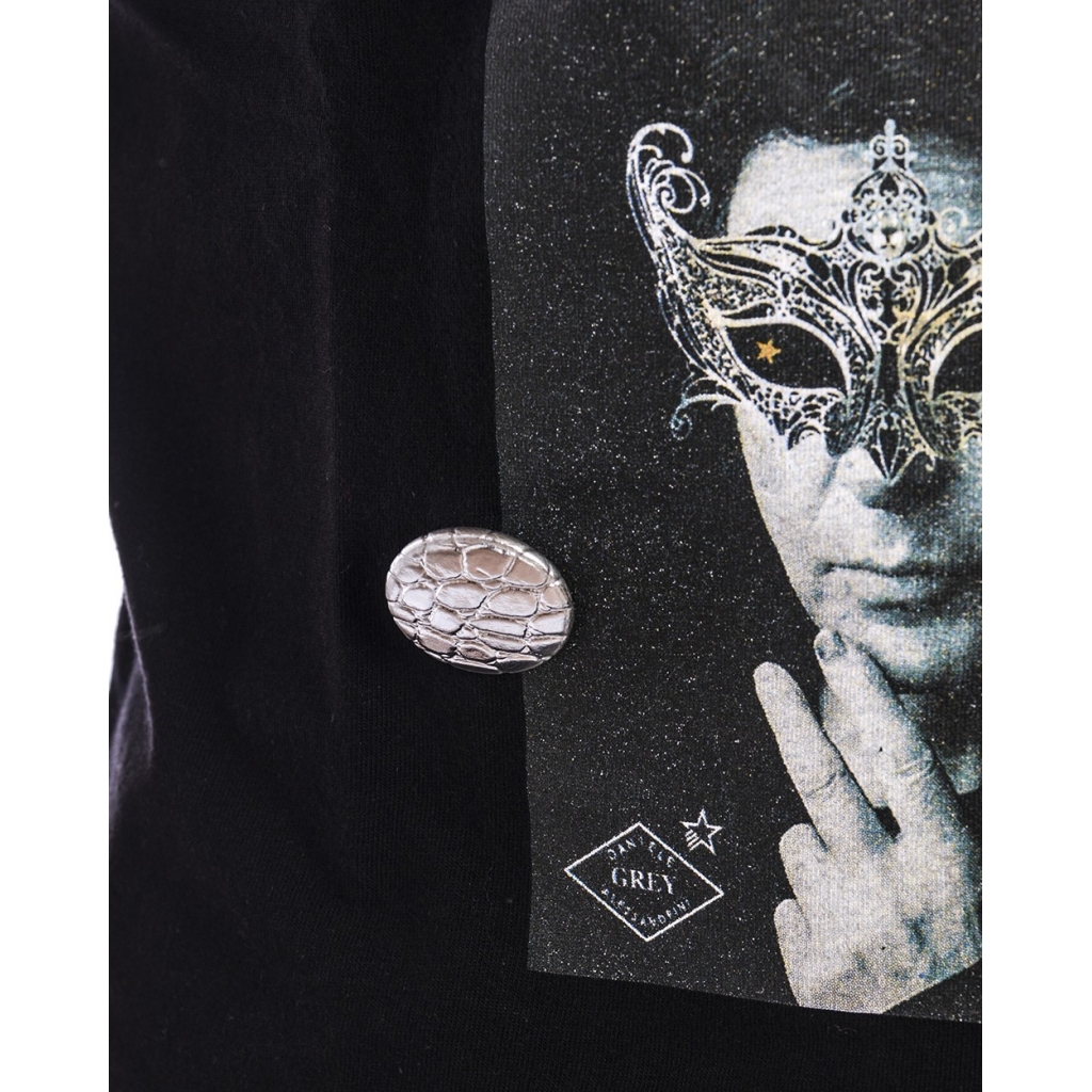 T-SHIRT MAGLIA POP ART IN MASCHERA ST NERO