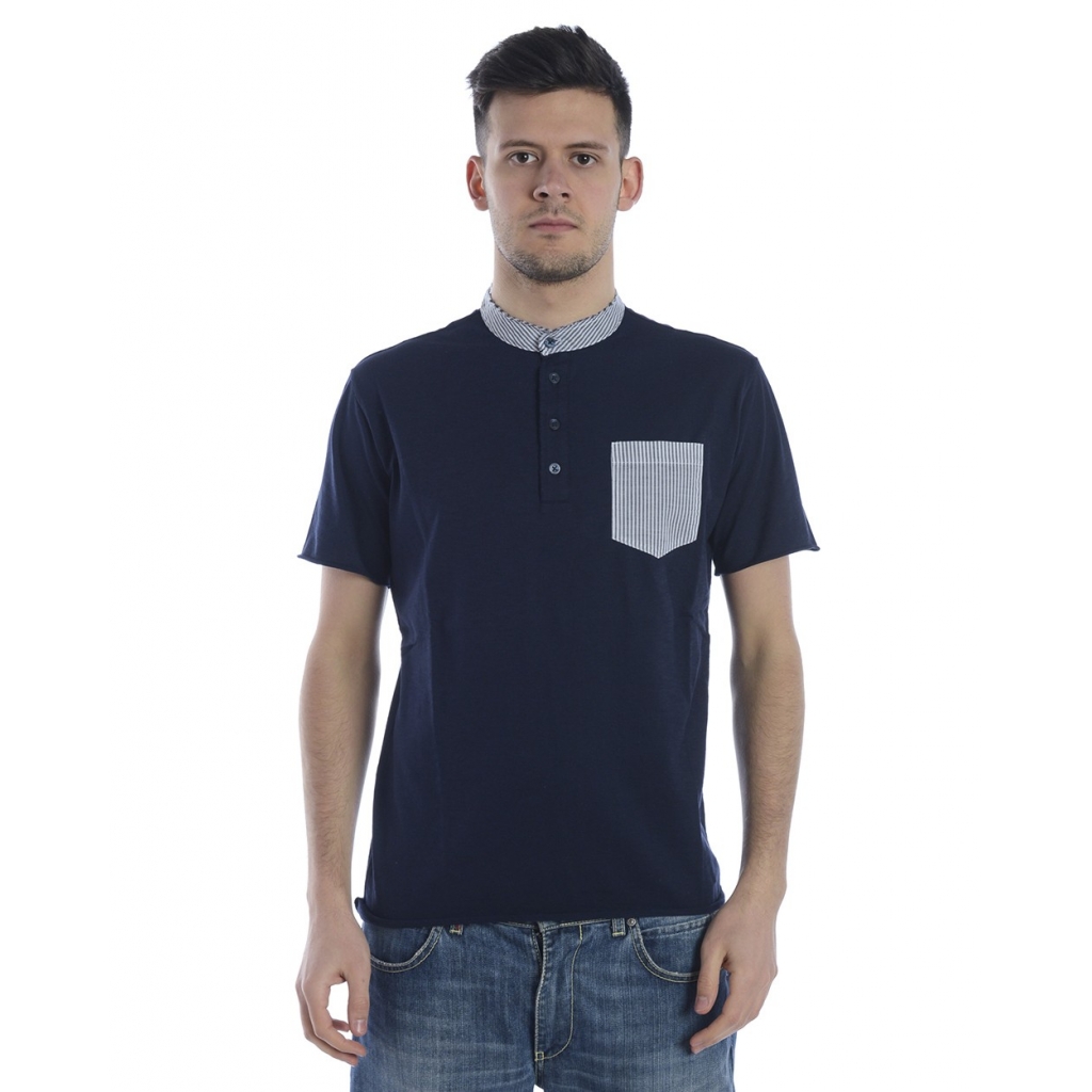 T-SHIRT MAGLIA COCCOLATO MC TV BLU