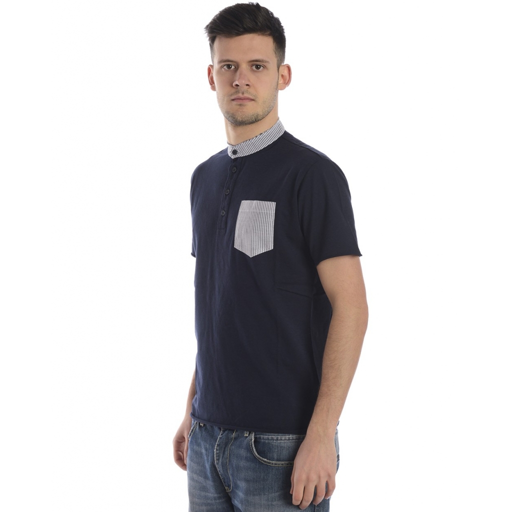 T-SHIRT MAGLIA COCCOLATO MC TV BLU