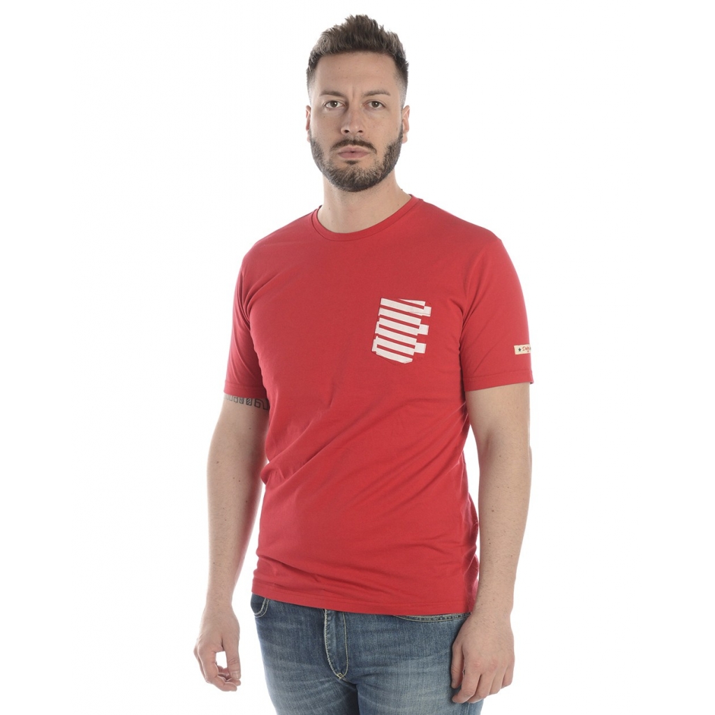 T-SHIRT MAGLIA ABBRACCIO FORTE MC ST ROSSO