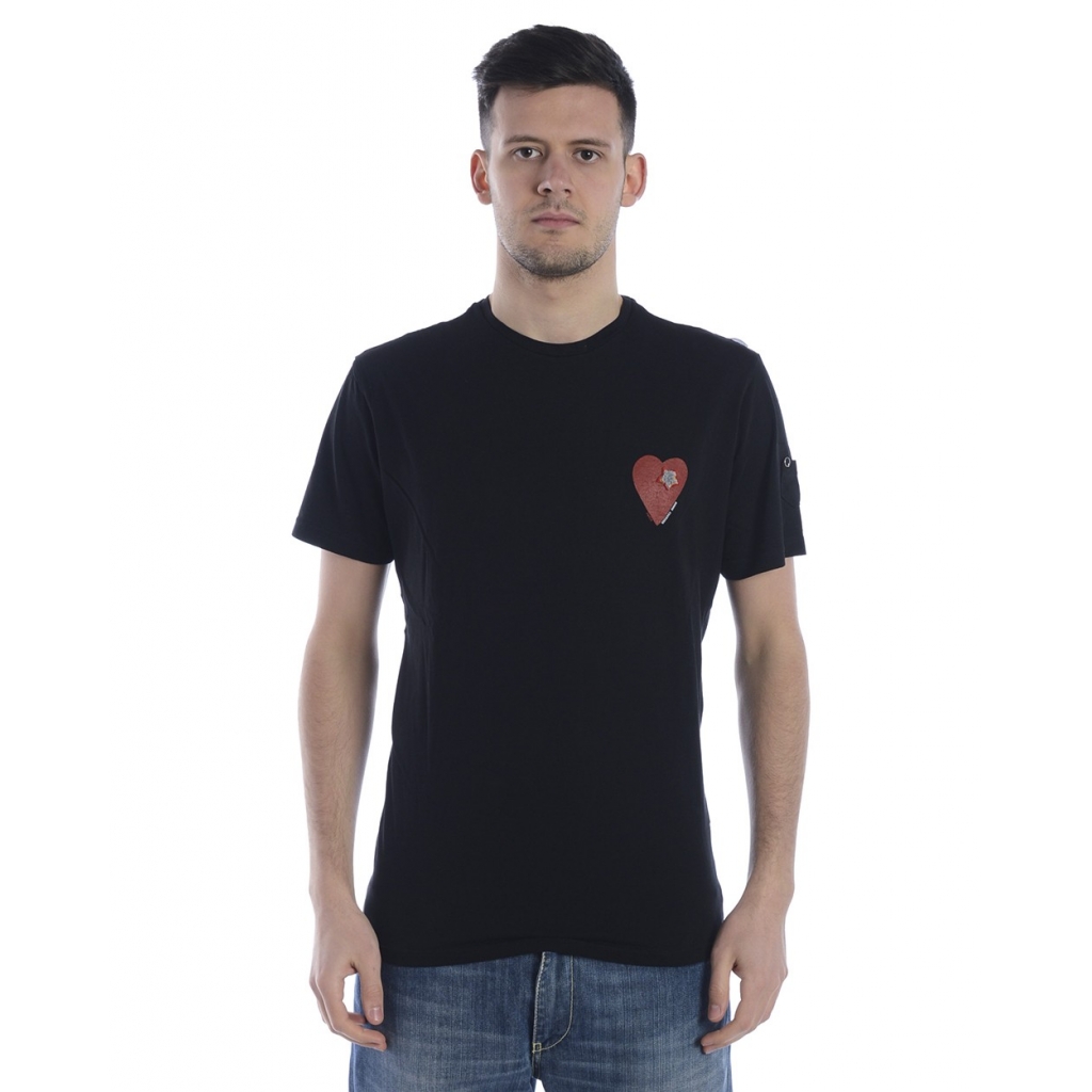 T-SHIRT MAGLIA UN CUORE STELLATO MC ST NERO