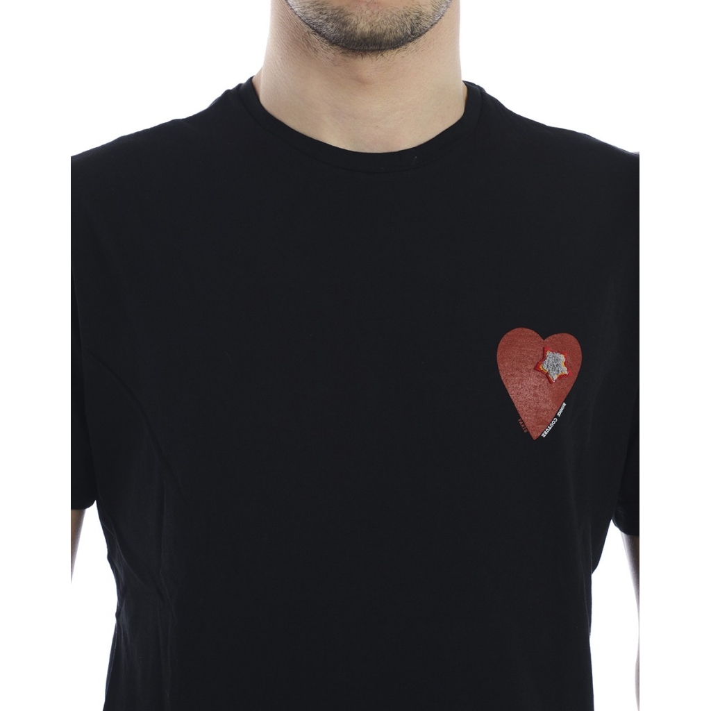 T-SHIRT MAGLIA UN CUORE STELLATO MC ST NERO