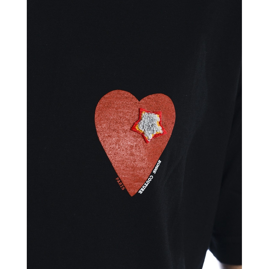 T-SHIRT MAGLIA UN CUORE STELLATO MC ST NERO