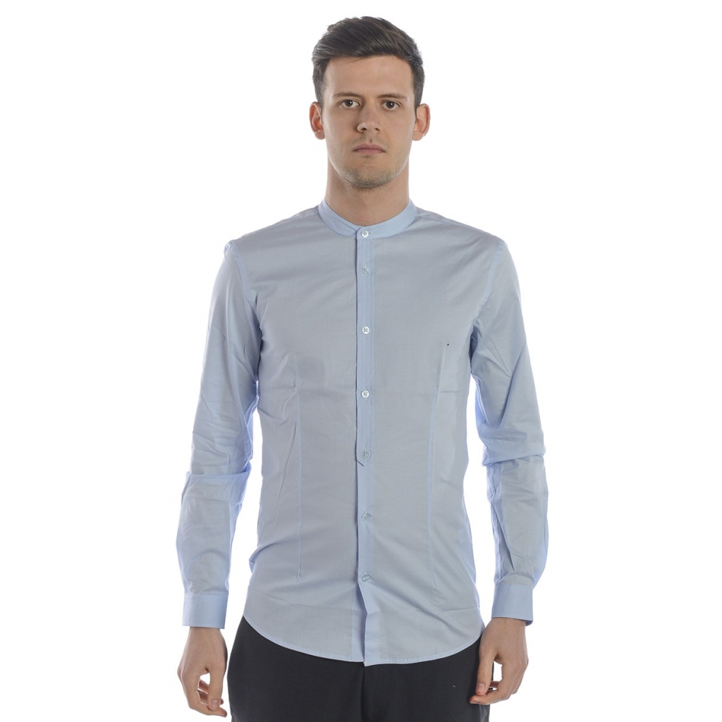 CAMICIA CAMICIA ANGOLO SLIM FIT CELESTE