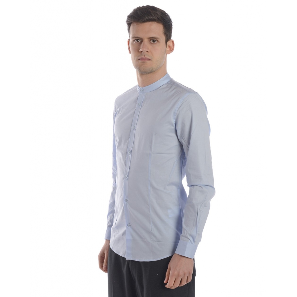 CAMICIA CAMICIA ANGOLO SLIM FIT CELESTE