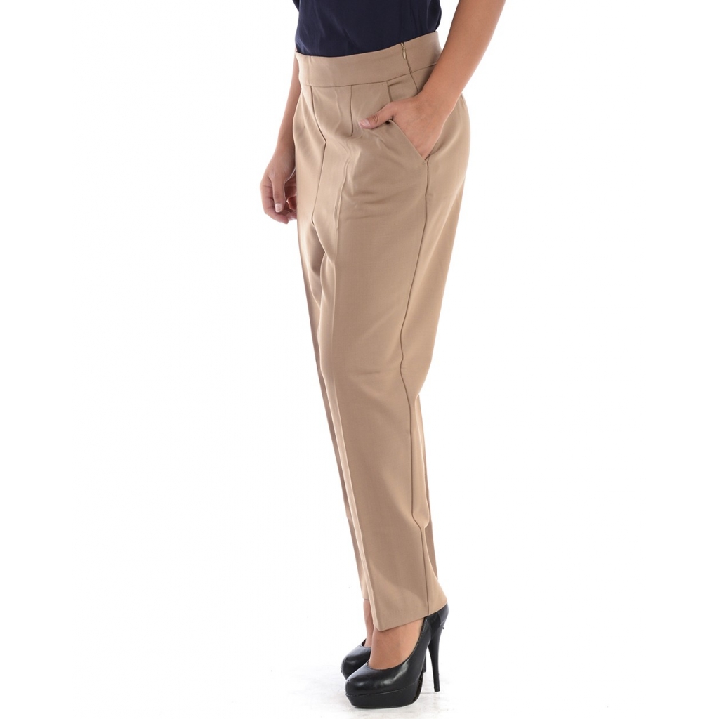 PANTALONI LEGNO PANTALONE BEIGE