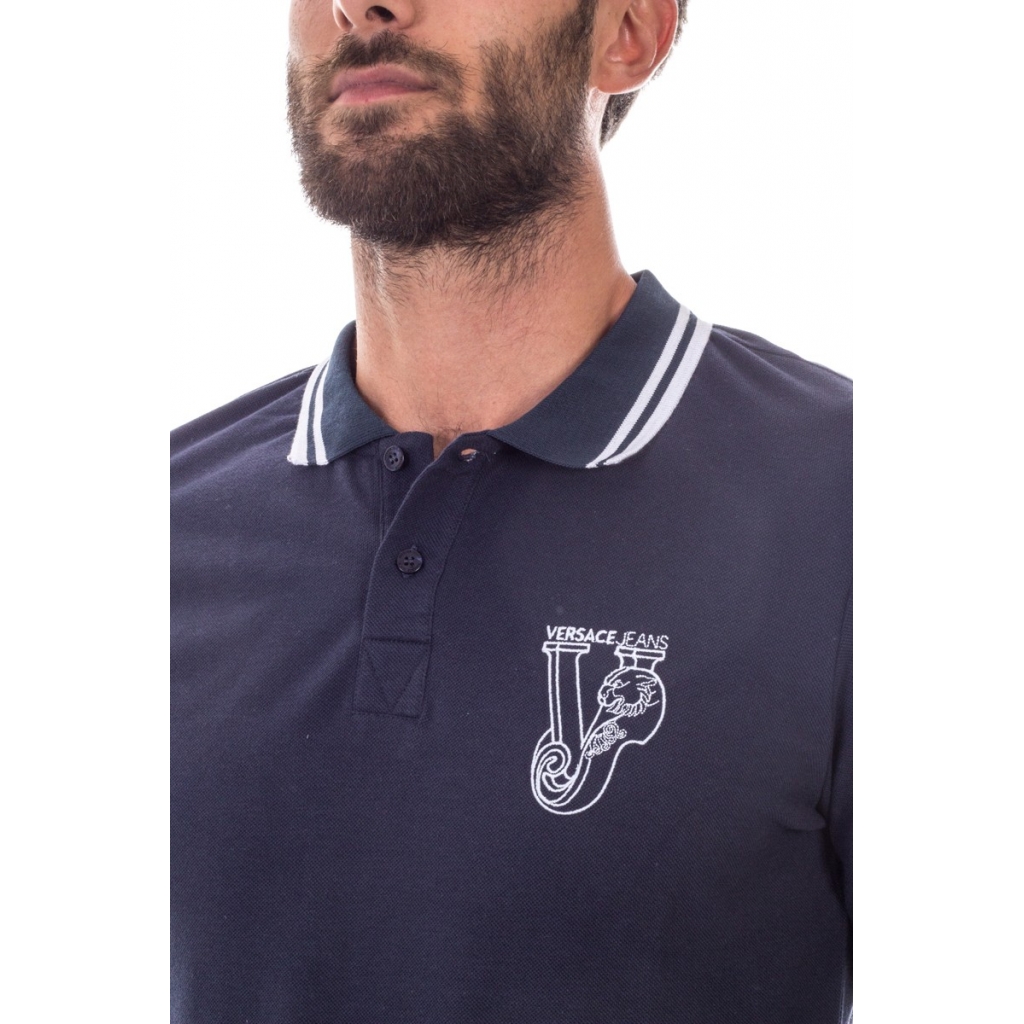 POLO PIQUET COTTON PLAIN BLU