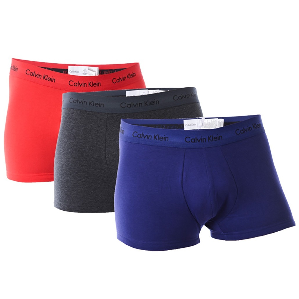 3 BOXER LOW RISE TRUNKS BLU