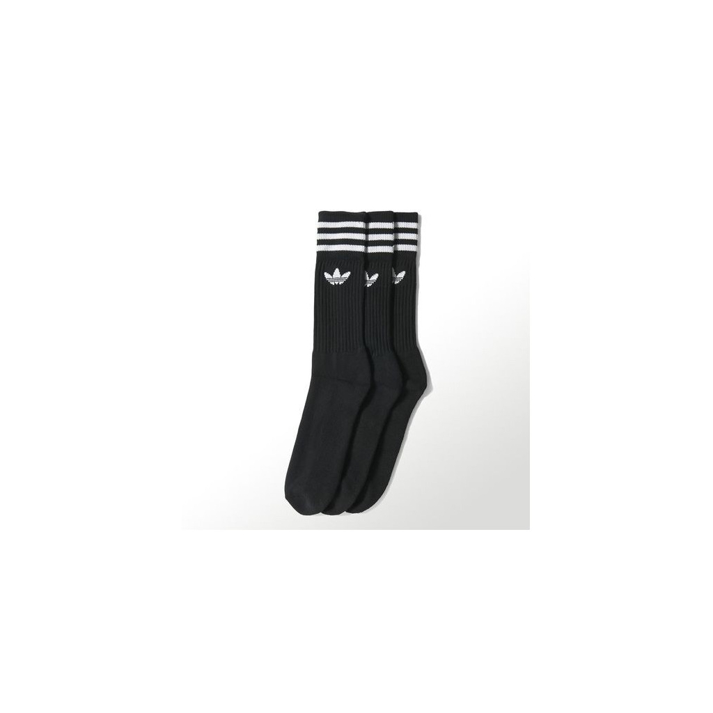 SOCKS SOLID CREW SOCK BLACK / WHITE