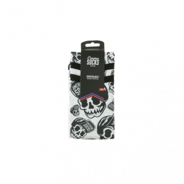 CALZE SIGNATURE SKATER SKULL WHITE/BLACK