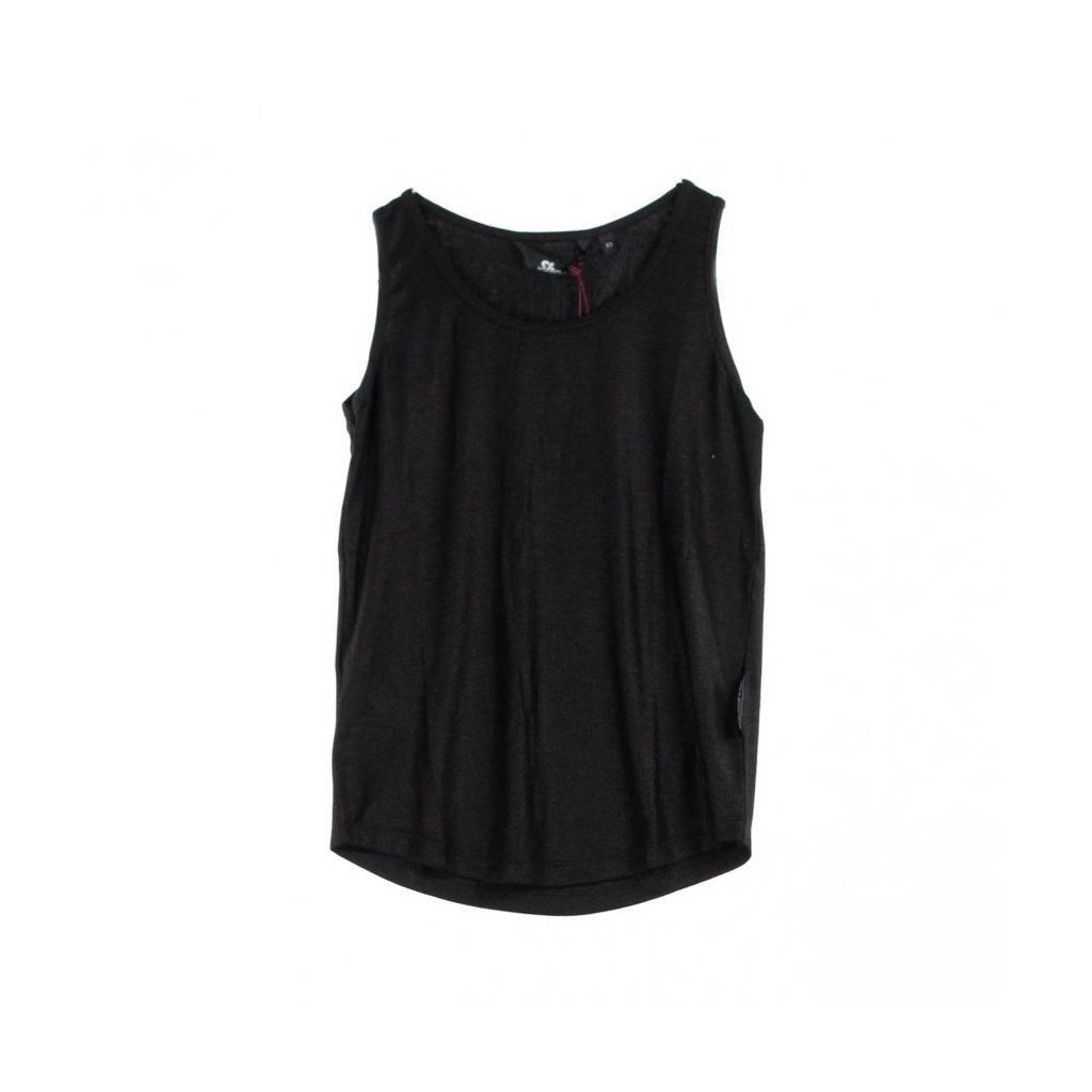 RIBBED TANK TOP JERSEY BLACK LAM