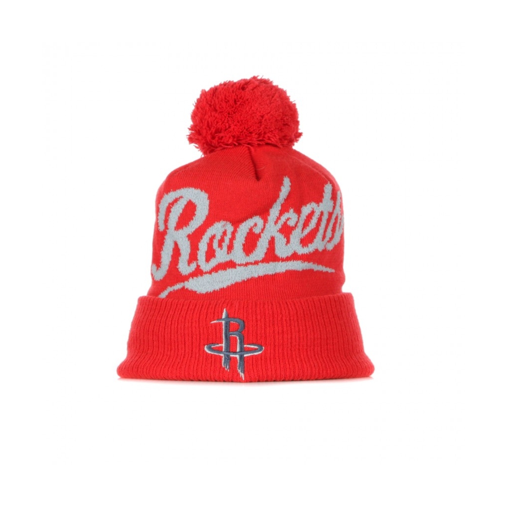 BERRETTO LANA GREYTON SCRIPT POM BEANIE HOUROC RED