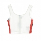 TOP SIDE STRIPE CROPPED ZIP TOP WHITE/FIRE RED/NAVY