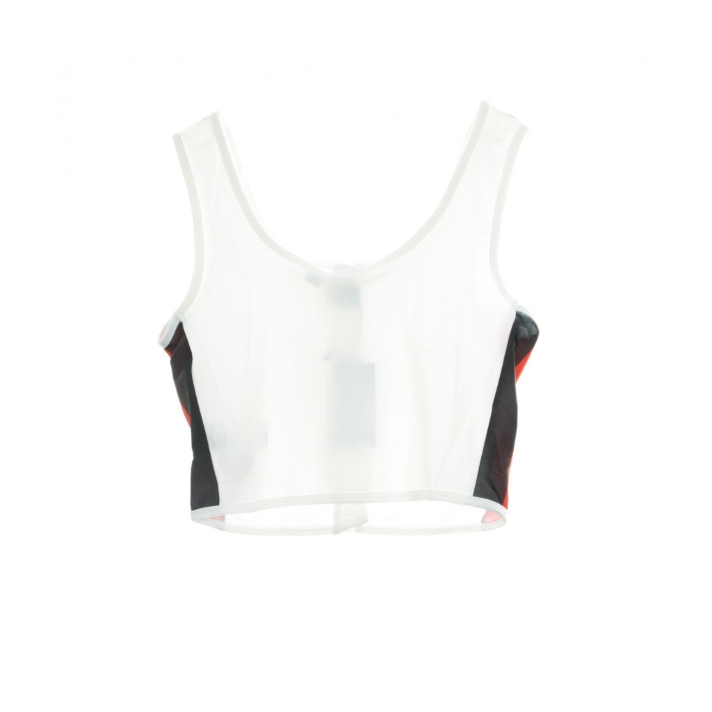 TOP SIDE STRIPE CROPPED ZIP TOP WHITE/FIRE RED/NAVY