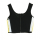 TOP SIDE STRIPE CROPPED ZIP TOP BLACK/WHITE/YELLOW