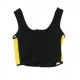 TOP SIDE STRIPE CROPPED ZIP TOP BLACK/WHITE/YELLOW