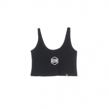 CANOTTA HEXAGON CROP TANK TOP BLACK