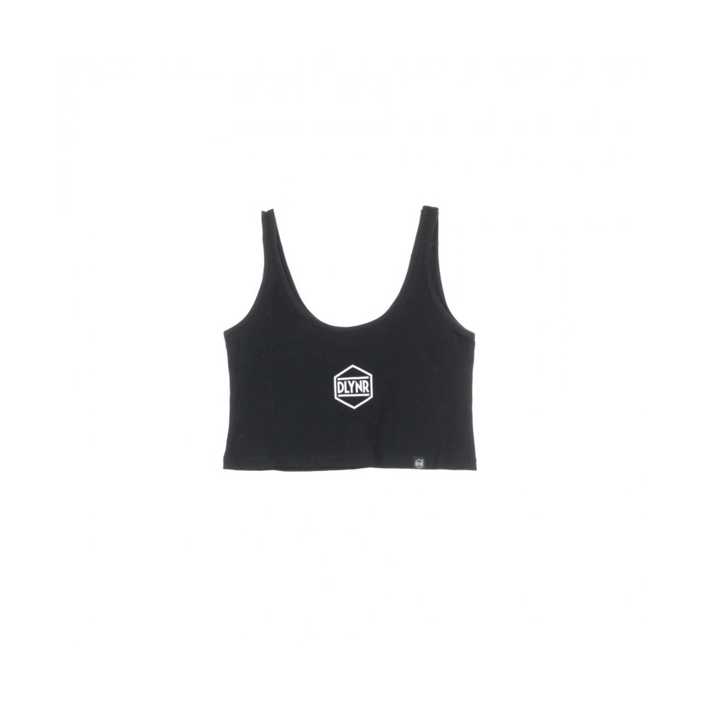 CANOTTA HEXAGON CROP TANK TOP BLACK